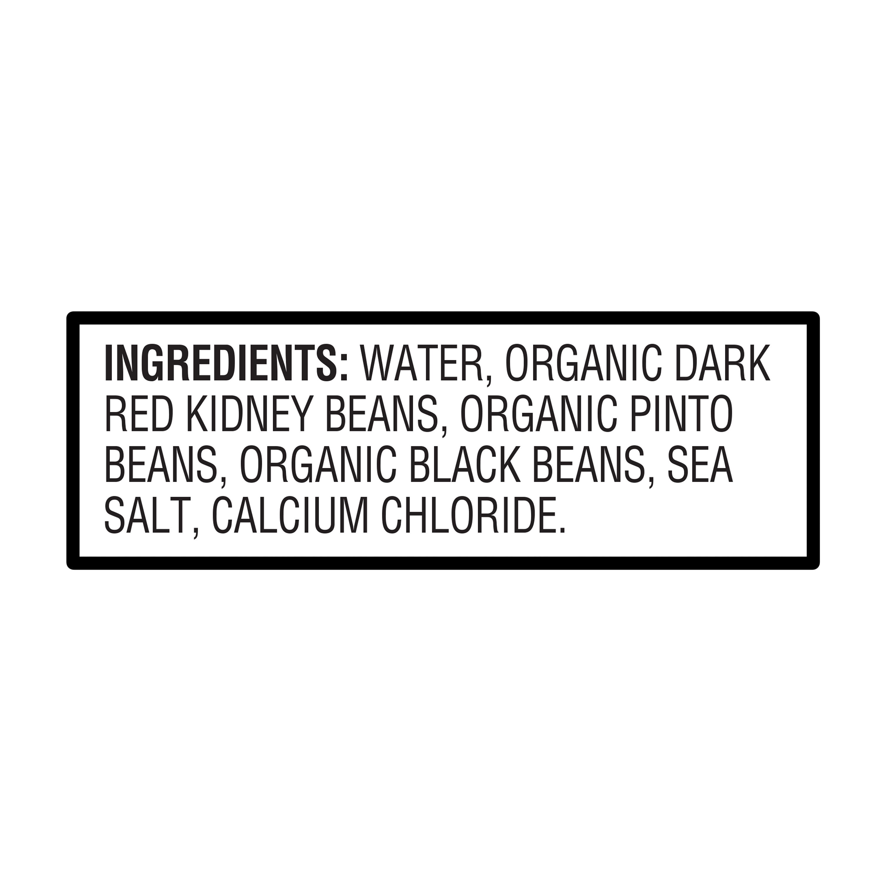 Great Value Organic Tri-Color Bean Blend, 15 oz Can