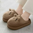 thumbnail image 2 of Dakaela Cute Platform Slippers for Women Cat Fuzzy Plush House Shoes Fleece Lined Bedroom Slip on Slides, 2 of 9