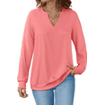 thumbnail image 2 of Fantaslook V Neck Sweatshirts for Women Pullover Long Sleeve Shirts Tunic Fall Tops Casual Lightweight Sweatshirts, 2 of 9