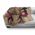 thumbnail image 3 of Vintage Woman Soft Flannel Fleece Throw Blanket, Graphic Image 2 Women Sitting at a Cafe Drinking Tea and Eating Cake Theme, Cozy Plush for Indoor and Outdoor Use, 70" x 90", Multicolor, by Ambesonne, 3 of 6
