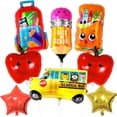 thumbnail image 1 of 10PCS Large Back to School Balloons, Colorful Pencil Crayon Schoolbag Star School Bus Foil Balloons, Welcome Back to School Decorations First Day of School Decorations for Kindergarten Classroom, 1 of 8