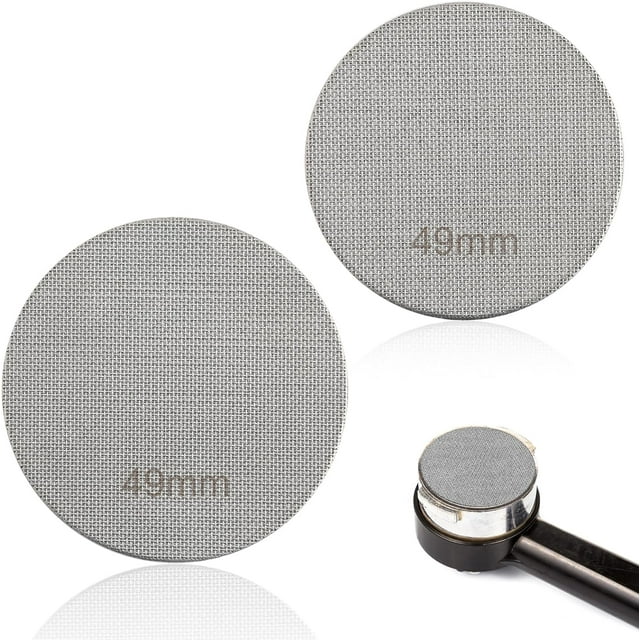 GFDYREE 2 Pcs Écran de Filtre à Espresso 49mm, Écran de Galette d'Espresso en Acier Inoxydable 316 150μm Réutilisable, Écran de Portafiltre à Espresso Robuste, Maille de Filtre à Café pour Espresso