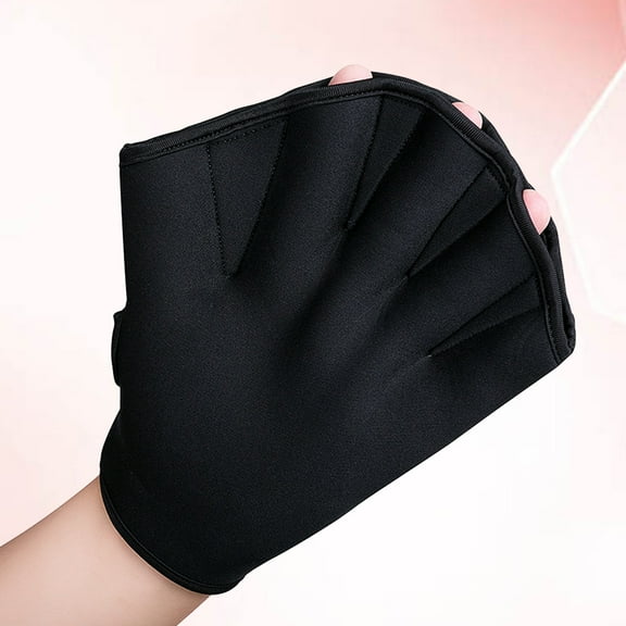 Worgeous  Hand Flippers for Swimming Palm Mitts Webbed Diving Gloves Water Proof Men Women Black