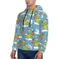 thumbnail image 3 of Lsque Dino Christmas Adventure Snowy Blue Pattern Casual Men's Hoodie,Hooded Sweatshirt with Kangaroo Pocket,Pullover Hoodie-XX-Large, 3 of 7