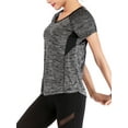 thumbnail image 4 of Women Compression Mesh Yoga Tops Running Workout Athletic Shirt Quick Dry Fit Activewear T Shirts, 4 of 8