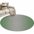 thumbnail image 2 of 3ft Round Rug, Green Grey Ombre Non-Skid Rubber Backing Large Area Rugs - Living Room Bedroom Home Office, Modern Gradient Abstract Art Indoor Floor Mat Carpets Washable Rug, 2 of 9