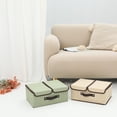 thumbnail image 6 of Unique Bargains Collapsible Storage Bin Basket with Handle for Shelves Organization Beige, 6 of 8