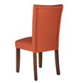 thumbnail image 4 of Fabric Upholstered Wooden Armless Parson Dining Chair Orange and Brown, 4 of 6