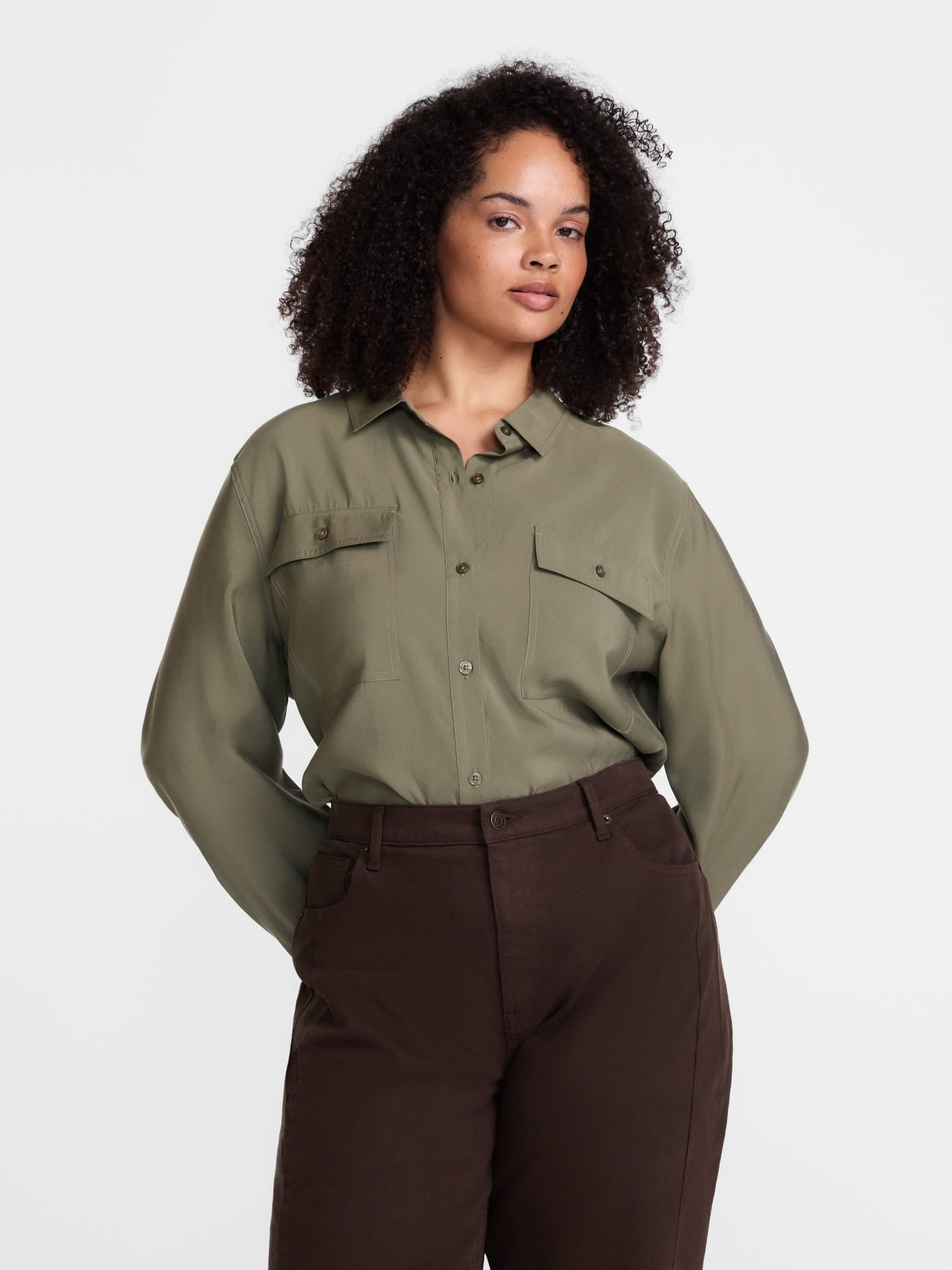 Scenario Women's Utility Tunic Shirt with Long Sleeves, Sizes XS-XXXL