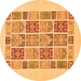 thumbnail image 1 of Ahgly Company Indoor Round Abstract Orange Modern Area Rugs, 4' Round, 1 of 4