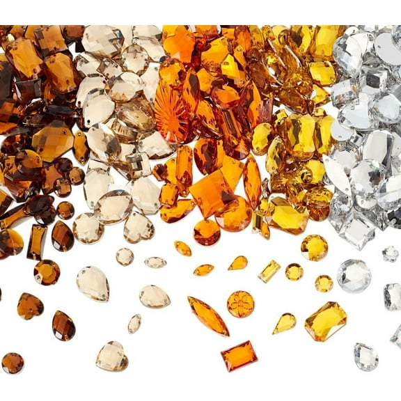 500Pcs Sew on Rhinestones 5 Colors Mixed Shapes Sew on Crystals with 2 Holes Flatback Rhinestones Sewing Stones