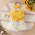 thumbnail image 2 of Robes Décontractées pour Bébés Filles Été Couleur Unie Col Rond Sans Manches en Tulle Floral Danse Fête Princesse Robe d'Été Tenue de Vacances, Jaune, 9-12 Mois, 2 of 6