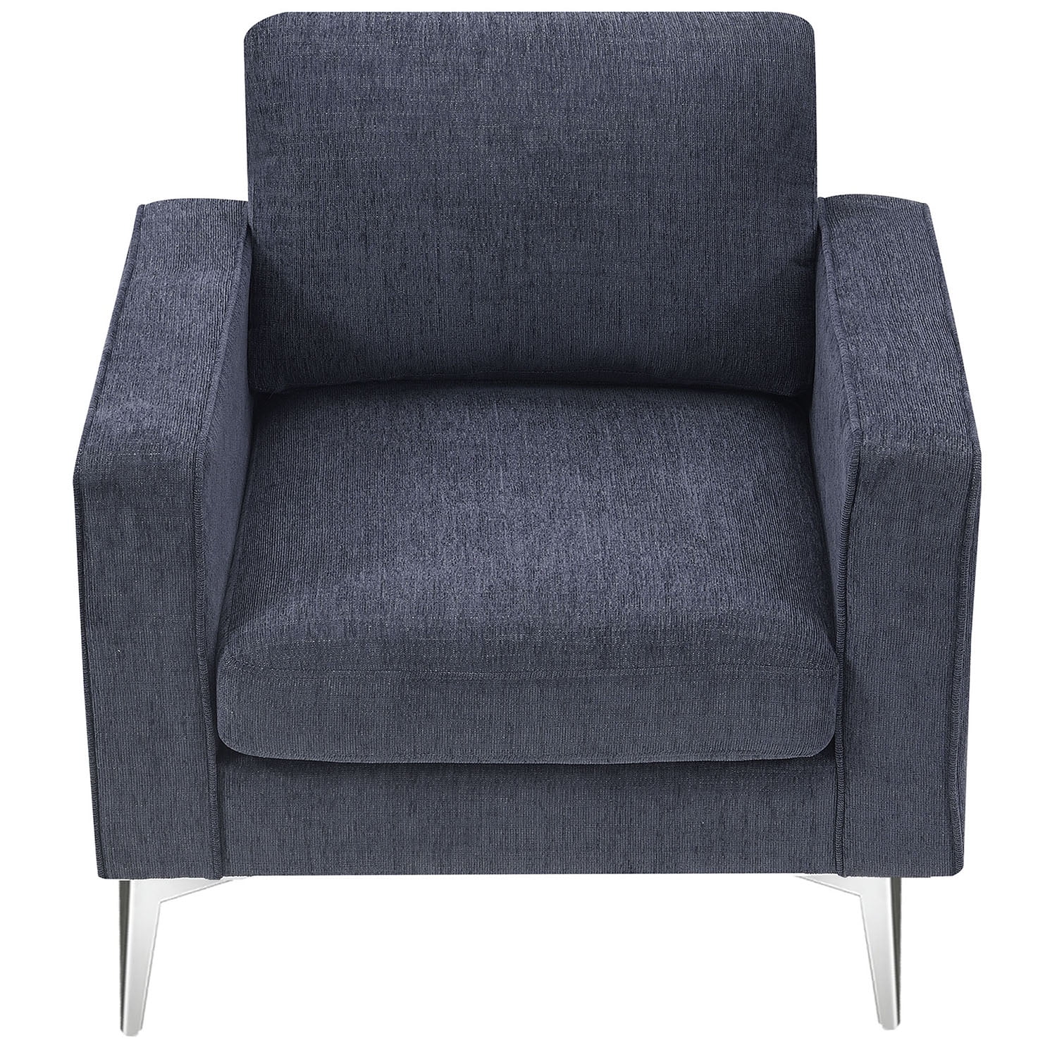 Kadyn Modern 3-Piece Sofa Sets, Upholstered 3-Seat Sofa with Sturdy Metal Legs, Loveseat and Single Chair for Living Room Furniture Set, Blue-gray