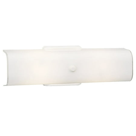 - Design House 501452 Two-Light Wall Mounted White Glass Light, Damp Rated, White Finish