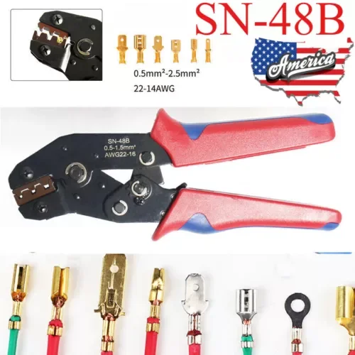 Cable Crimper Non-Insulated Electrical Ferrule Ratchet Wire Plier Crimping Tool