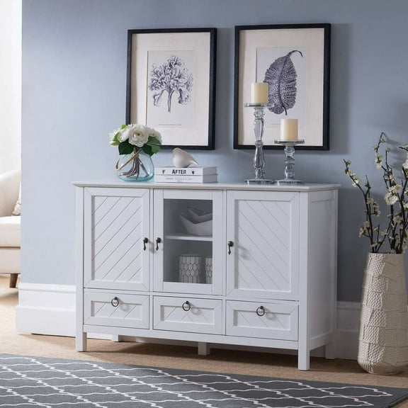 Room Designs Buffet Cabinet White Transitional Rectangle