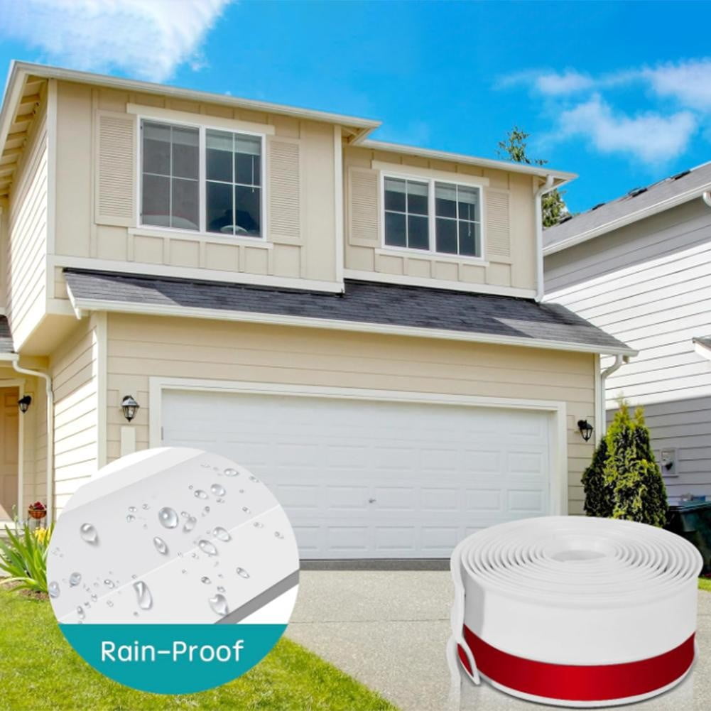 300Cm Garage Door Weather Multipurpose Home Edge Replacement Full Wrap Dustproof Portable Adhesive Seal Strip Bottom Rubber Tr White