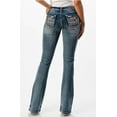 thumbnail image 3 of Grace in LA Women's Western Cactus Embroidered Embellished Bootcut Stretch Jeans (30), 3 of 4