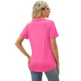 thumbnail image 3 of Rosvigor Womens Tops Short Sleeve Polo Shirts for Women V Neck Blouses Summer Tunics Shirts with Collar, 3 of 7