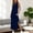 Dark Blue, variant on HOMBOM Flowy Dresses for Women Summer Maxi Solid Color Black V Neck Side Slit Sleeveless Ladies Tank Dress Comfort