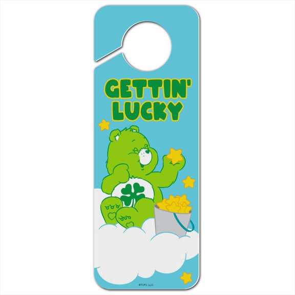 Care Bears Good Luck Bear Plastic Door Knob Hanger Sign