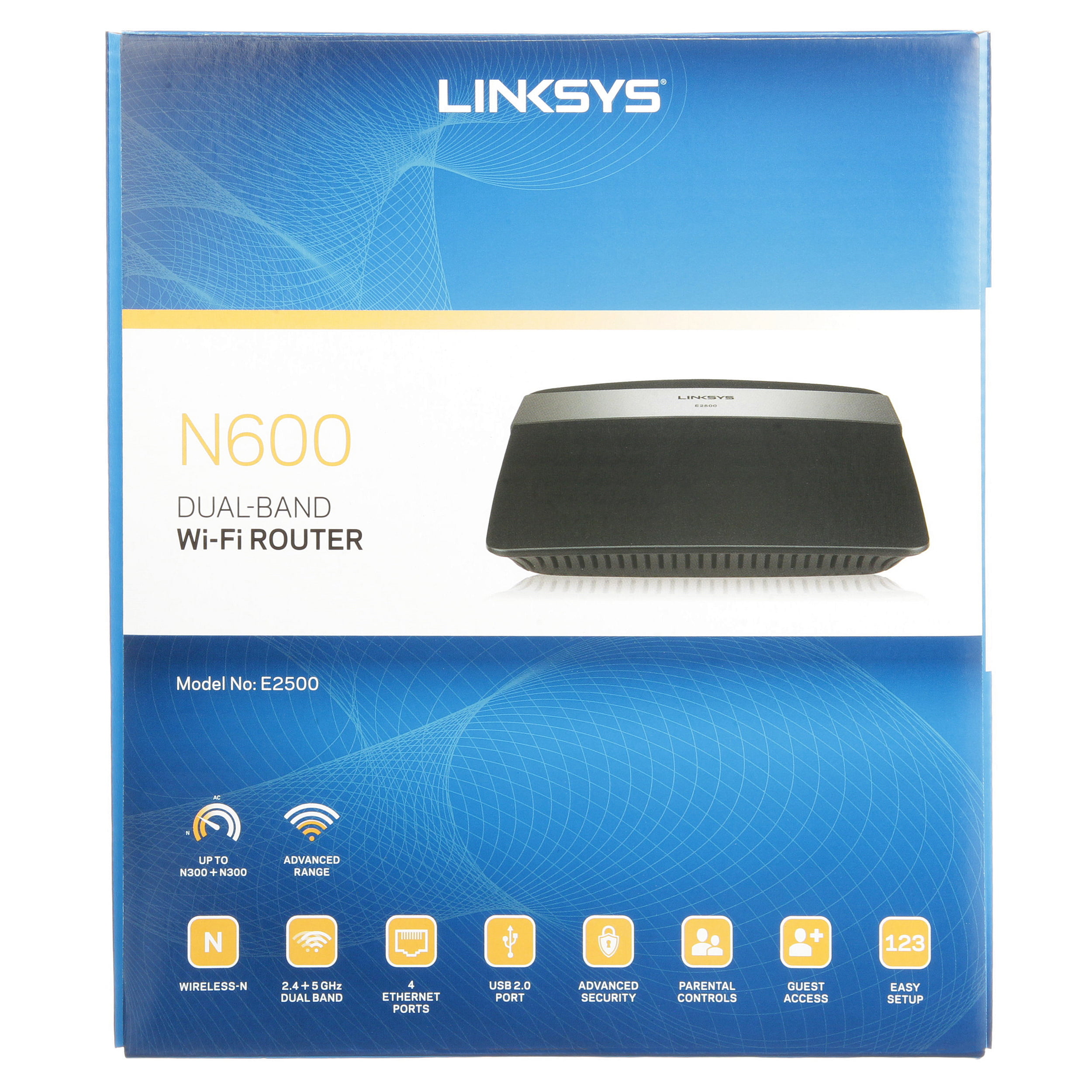 Bermad zelf Verwoesten Linksys N600 Dual Band Wireless WiFi Router, Black (E2500) - Walmart.com