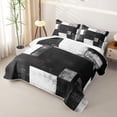 thumbnail image 3 of Homewish Black White Checkered Twin Quilt Set,Contemporary Aesthetic Twin Coverlet Set,2 Pieces, 3 of 7