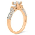 thumbnail image 2 of Dazzlingrock Collection 1.00 Carat (ctw) 18k Princess & Round 3 Stone Diamond Ladies Bridal Engagement Ring 1 CT, Rose Gold, Size 5.5, 2 of 4