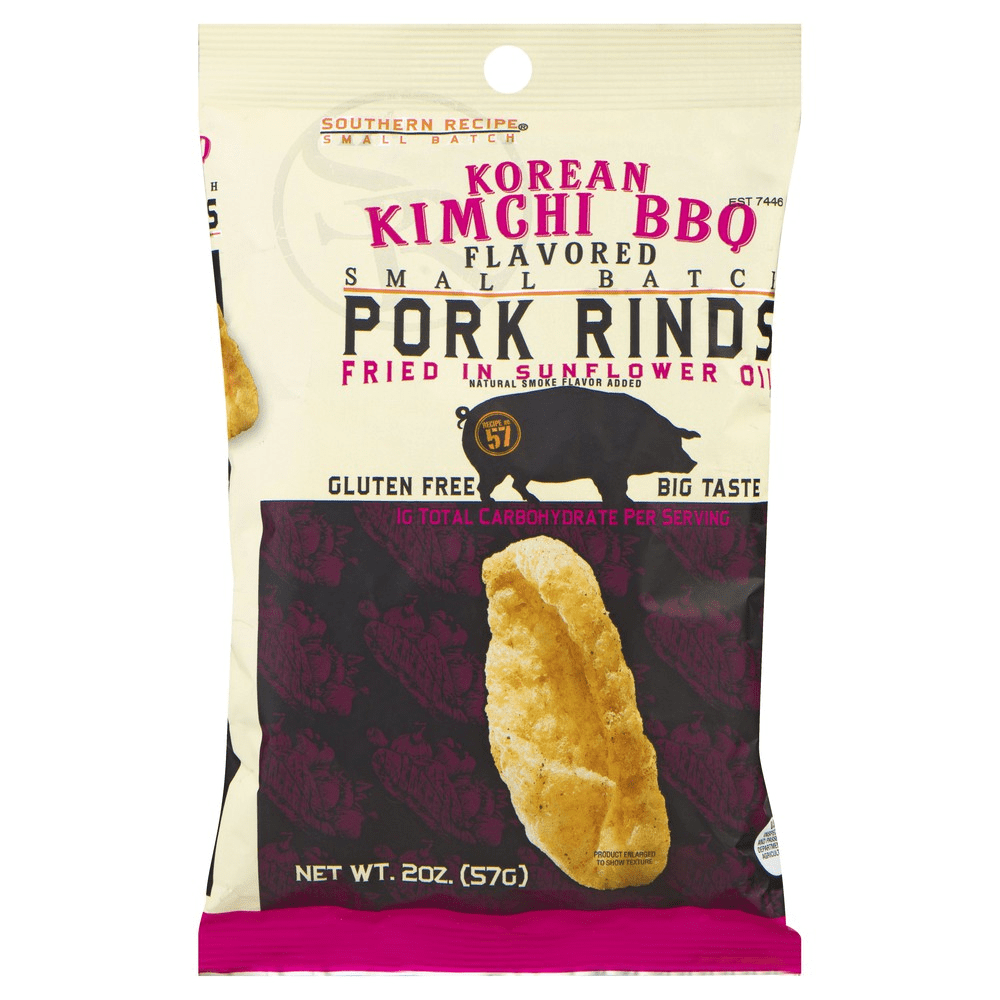 Southern Recipe Small Batch Gluten Free Korean Kimchi BBQ Pork Rinds, 4 oz [Pack of 12