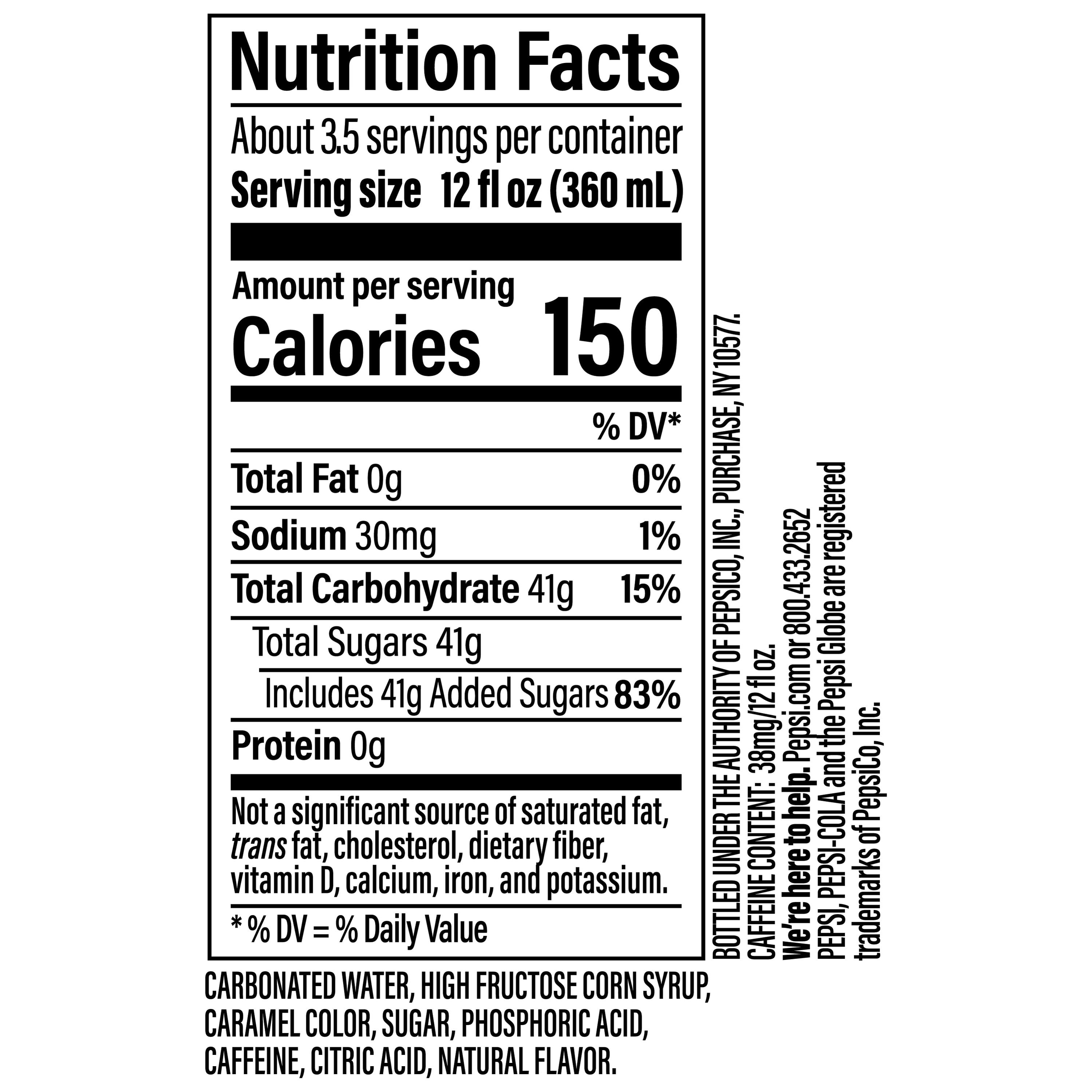 Pepsi Cola Soda Pop, 1.25 Liter Bottle