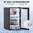 thumbnail image 5 of BROTTAR 69" Fluted Wine Bar Cabinet with Fridge (Included), Modern Coffee Bar Cabinet with Storage Hutch, Tall Mini Fridge Cabinet with Drawers, Kitchen Pantry for Living Room, Dining Room, Black, 5 of 8