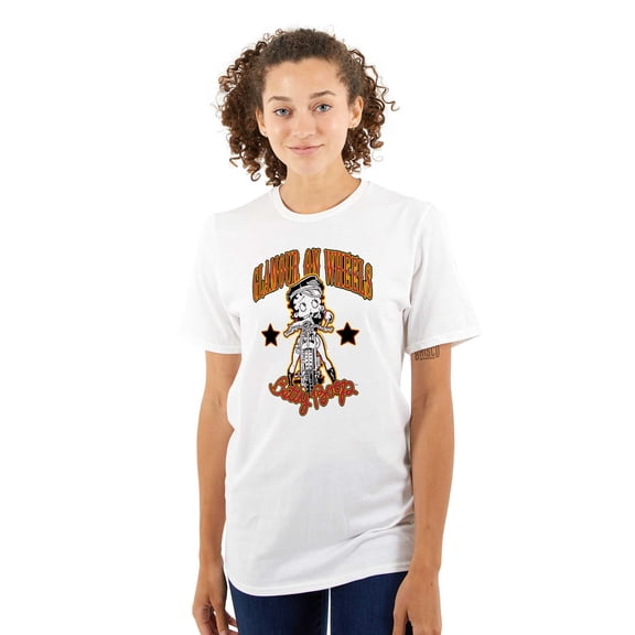 Betty Boop Biker Glamour On Wheels Women's Graphic T Shirt Tees Brisco Brands S