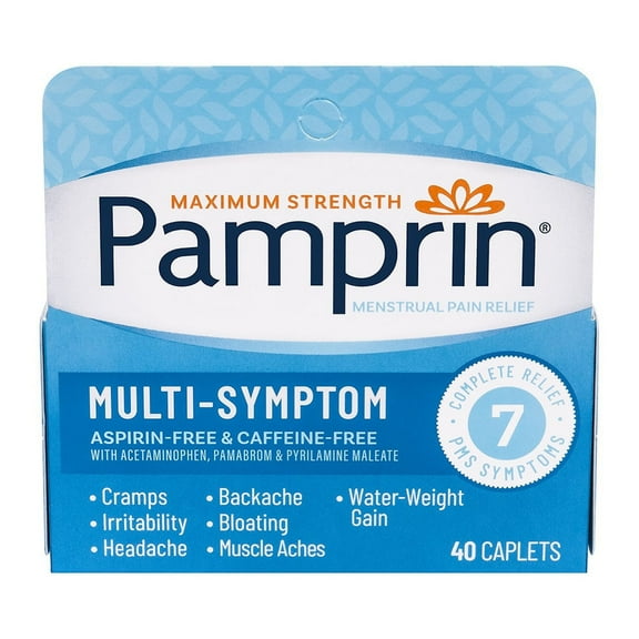 Pamprin Max Strength Multi Symptom Menstrual Relief Tablets, 40 Ea, 3 Pack