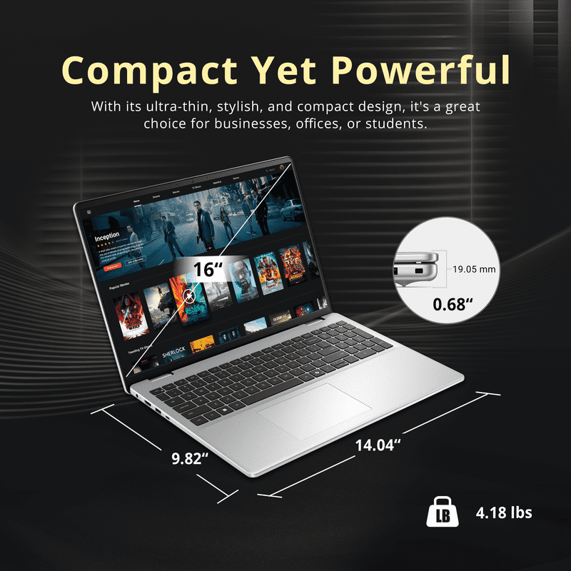 Dell 16" FHD+ Touch Laptop,Intel Core 7 150U,64GB DDR5,2.28TB Storage（2TB SSD+288GB Docking Station Set),Backlit Keyboard,Fingerprint,Win 11 Pro,Silver