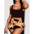 thumbnail image 4 of Women's Set Hawaii Beach Holiday Wind Numerical Print Tank Tops & Shorts 2 Piece Set, 4 of 5