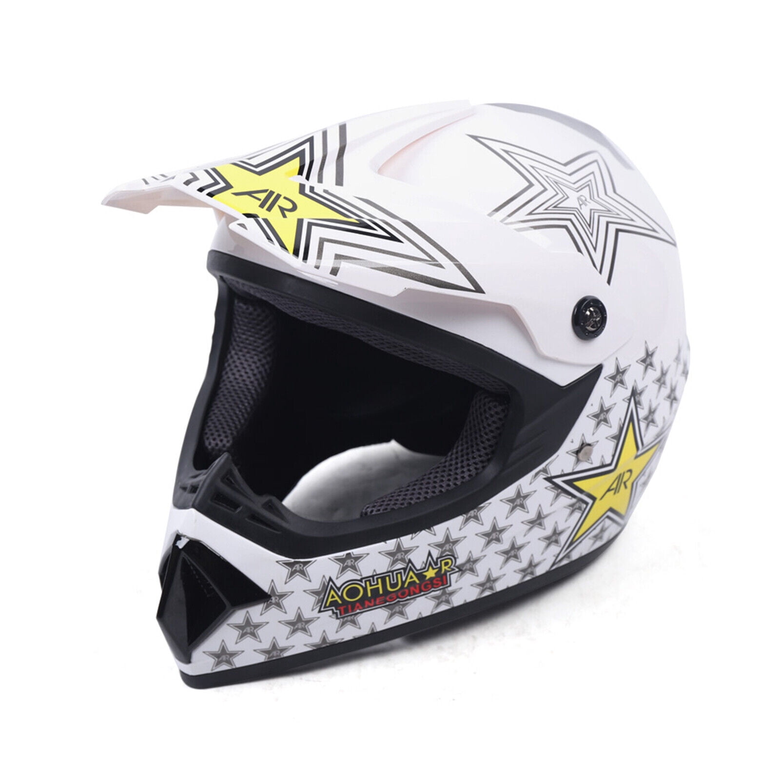FETCOI Youth Kids Safety Motocross Helmet ABS Breathable Unisex Youth Kids Helmet W/Goggles Gloves DOT Motocross ATV Dirt Bike Helmet Kit (Color 3 L)