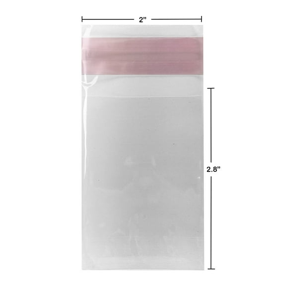 UOFFICE Clear Resealable Cellophane Bags, 2" x 2.8"