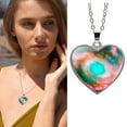 thumbnail image 4 of Fmlxio Initial Necklaces for Women Solar System Galaxy Double Sided Glass Universe Heart Pendant Necklace Up to 35% off, 4 of 7