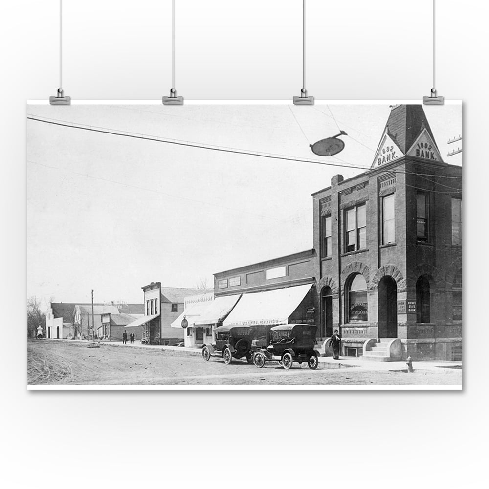 Correctionville, Iowa View of Merchant's State Bank Bldg (36x54 Giclee Gallery Print, Wall