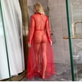 thumbnail image 6 of Summer Saving! Yievot Womens Robe Pajamas Set Solid Sexy Cardigan Nightdress Bath Robe Loungewear Underwear Sleepwear Womens Pajama Sets Summer Clothes 2024, 6 of 7