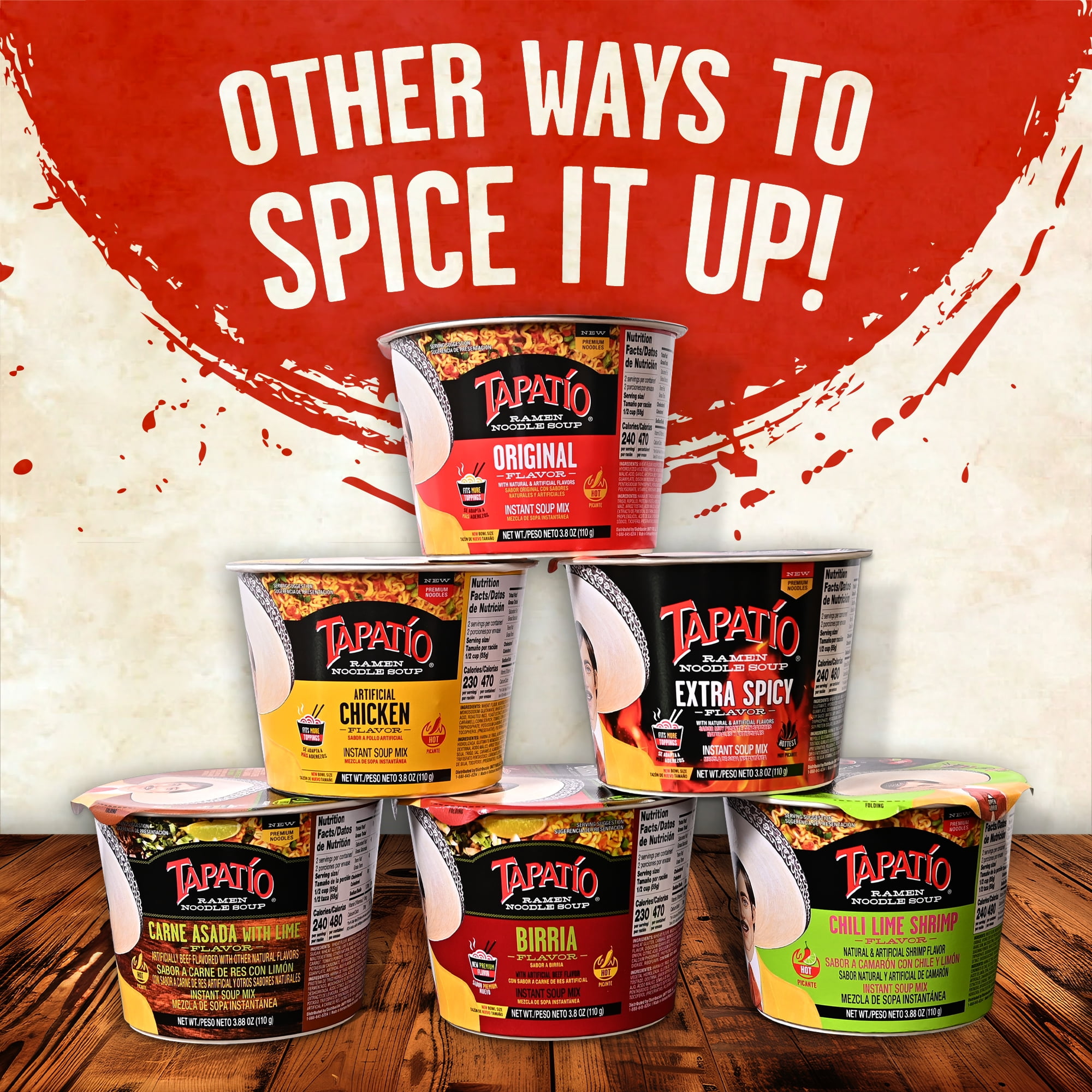 Tapatio Spicy Ramen Birria Bowl, 3.8oz