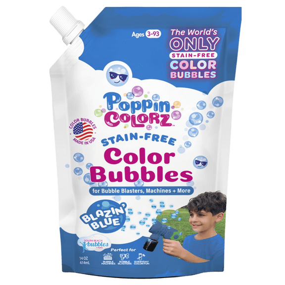 South Beach Bubbles Blazin' Blue Refill Color Bubble Solution