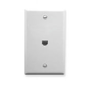 ICC IC630E60 Flush Single Voice Jack Wall Plate 6 Position 6 Conductor - White