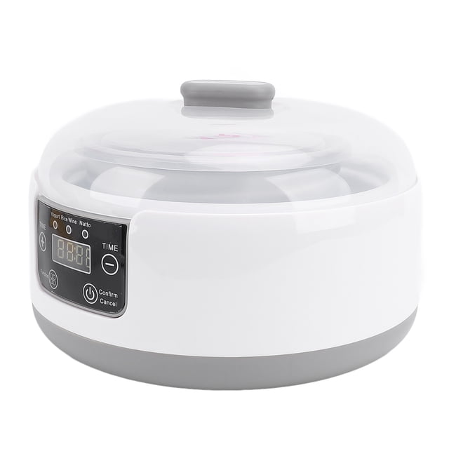 Yogurt Maker, Electric Greek Yogurt Maker Machine with Timer Control, Glass Jar & Stainless Steel Inner Pot, 1.2L Homemade Yogurt Natto Maker, Home Yogurt Incubator