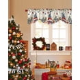 thumbnail image 4 of Christmas Gnome Tie Up Valances Curtain, Squirrel Cat Poinsettia Xmas Tree Beige Adjustable Rod Pocket Short Window Treatment Tie Up Curtains Valances for Kitchen Living Room Bathroom 60x18 Inches, 4 of 9