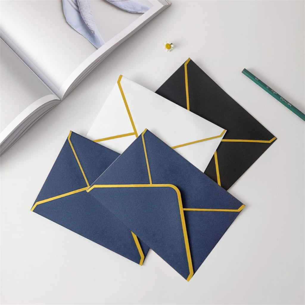 100pcs Lavishness A7 Mailing Envelopes for Formal Incidents 5x7 Foot Black Writing Materials