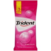 Trident Sugar-Free Bubblegum Flavor Gum, 18 Pieces, 3 Count