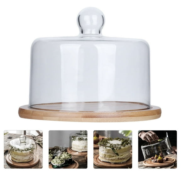 HEANUJJ 1 Set of Rustic Cake Cloche in Khaki Glass for Elegant Holiday Meals Display