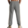 thumbnail image 4 of GrmtClth Men Stretch Soft Corduroy Side Striped Straight Pants Adjustable Drawstring Waist American Vacation Walking Casual Trousers Gray L, 4 of 4