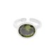 thumbnail image 5 of Anillo abierto estilo coreano de lujo con diseño de luz de nicho, color verde oliva brillante, plata esterlina S925 para mujer, 5 of 6
